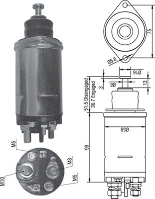 Ievilcējrelejs, Starteris MAGNETI MARELLI 940113050299