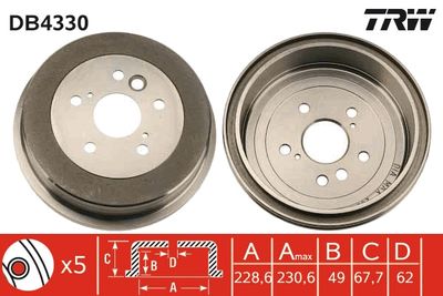Bremžu trumulis TRW DB4330
