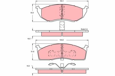 Bremžu uzliku kompl., Disku bremzes TRW GDB1244