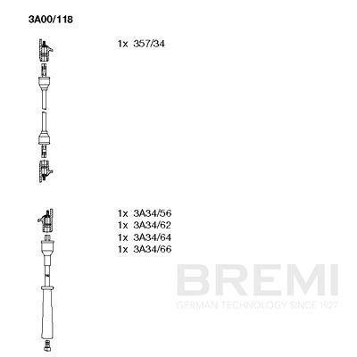 Augstsprieguma vadu komplekts BREMI 3A00/118