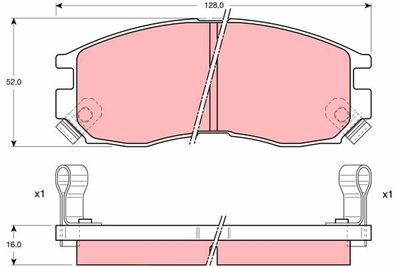 Bremžu uzliku kompl., Disku bremzes TRW GDB1128