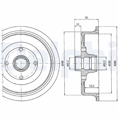 Bremžu trumulis DELPHI BF284