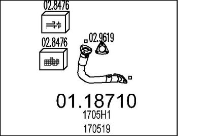 Труба выхлопного газа MTS 01.18710