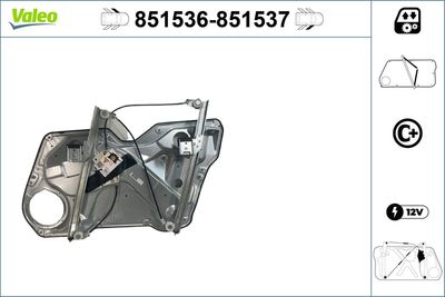 Stikla pacelšanas mehānisms VALEO 851536