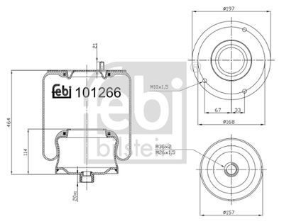 FEBI BILSTEIN 101266 Pneimoatsperes spilvens, Pneimopiekare