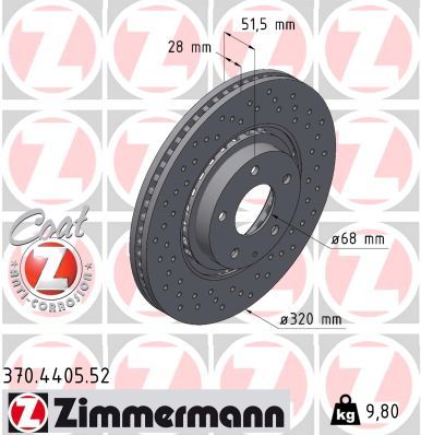 Тормозной диск ZIMMERMANN 370.4405.52