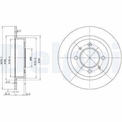 Тормозной диск DELPHI BG3126