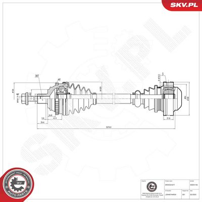 Piedziņas vārpsta ESEN SKV 40SKV146