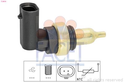 Датчик, температура охлаждающей жидкости FACET 7.3414