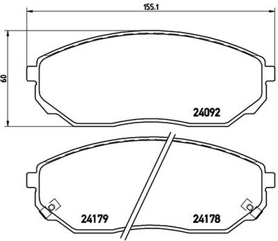 Bremžu uzliku kompl., Disku bremzes BREMBO P 30 019