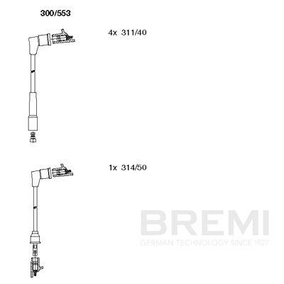 Augstsprieguma vadu komplekts BREMI 300/553