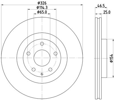 Bremžu diski HELLA PAGID 8DD 355 134-771