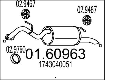 Глушитель выхлопных газов конечный MTS 01.60963