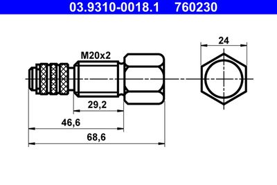 Шпиндельный винт, прибор для развальцовки ATE 03.9310-0018.1