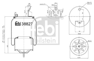 Pneimoatsperes spilvens, Pneimopiekare FEBI BILSTEIN 38827