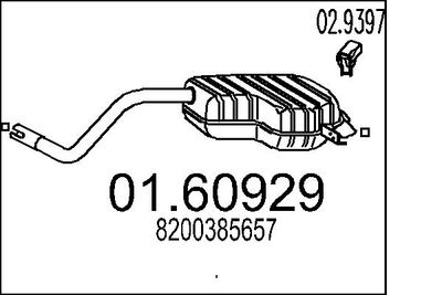 Глушитель выхлопных газов конечный MTS 01.60929