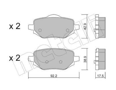 Bremžu uzliku kompl., Disku bremzes METELLI 22-1323-0