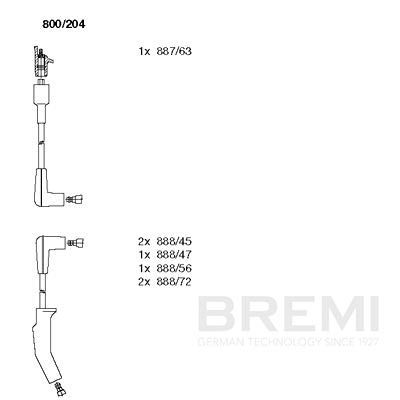Augstsprieguma vadu komplekts BREMI 800/204
