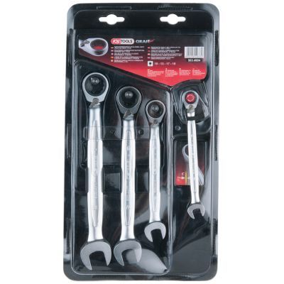 Uzgriežņu atslēgu komplekts ar sprūdmehānismu KS TOOLS 503.4604