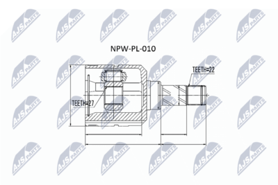 Шарнирный комплект, приводной вал NTY NPW-PL-010