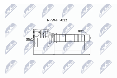 Шарнирный комплект, приводной вал NTY NPW-FT-012