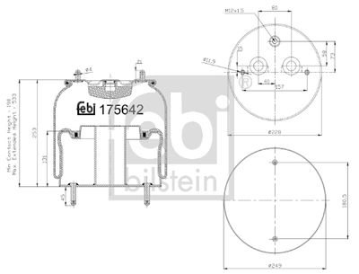 Pneimoatsperes spilvens, Pneimopiekare FEBI BILSTEIN 175642