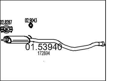 Средний глушитель выхлопных газов MTS 01.53940