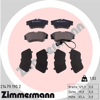 Bremžu uzliku kompl., Disku bremzes ZIMMERMANN 21479.190.2