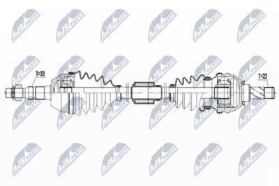 Приводной вал NTY NPW-PL-125