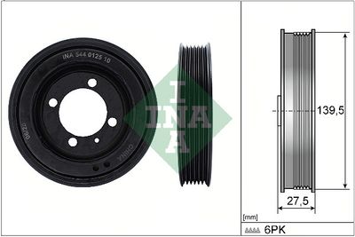 Ременный шкив, коленчатый вал Schaeffler INA 544 0125 10