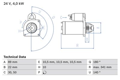 Стартер BOSCH 0 986 017 880
