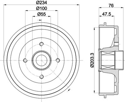 Тормозной барабан HELLA PAGID 8DT 355 303-321