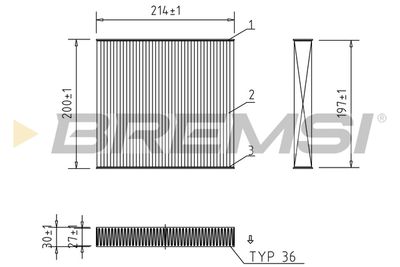 Фильтр, воздух во внутренном пространстве BREMSI FC0905