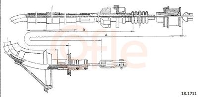 Трос, управление сцеплением COFLE 92.18.1711