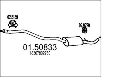 Средний глушитель выхлопных газов MTS 01.50833