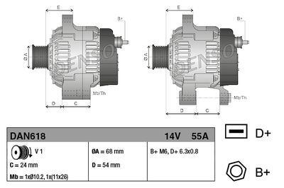 Генератор DENSO DAN618