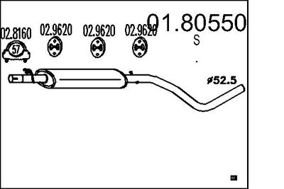 Средний глушитель выхлопных газов MTS 01.80550