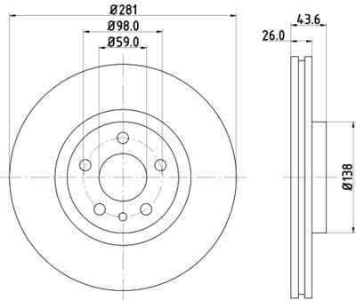 HELLA PAGID 8DD355104451 Bremžu diski