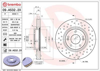Тормозной диск BREMBO 09.A532.2X