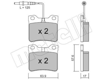 Комплект тормозных колодок, дисковый тормоз METELLI 22-0192-0