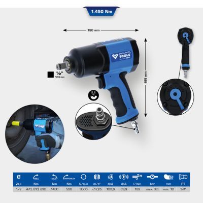 KS TOOLS BT160100 Triecienskrūvgriezis (Pneimatiskais)