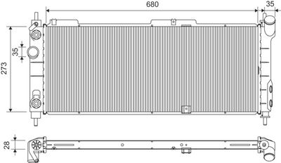 Радиатор, охлаждение двигателя VALEO 734271