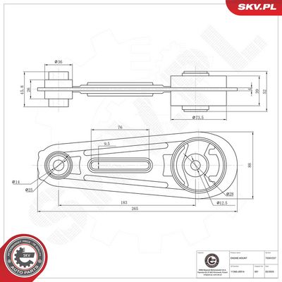 Подвеска, двигатель ESEN SKV 75SKV237