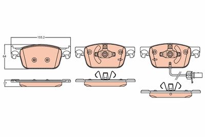 Комплект тормозных колодок, дисковый тормоз TRW GDB2127