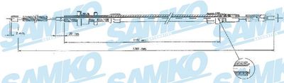 Тросик, cтояночный тормоз SAMKO C0091B