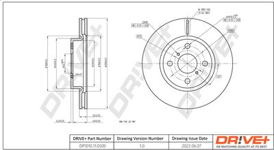 Тормозной диск Dr!ve+ DP1010.11.0509