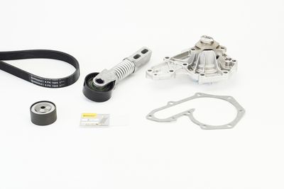 Водяной насос + комплект ручейковых ремней CONTINENTAL CTAM 6PK1605WP1