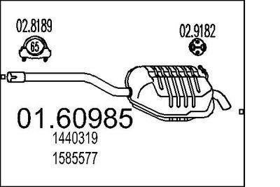 Глушитель выхлопных газов конечный MTS 01.60985