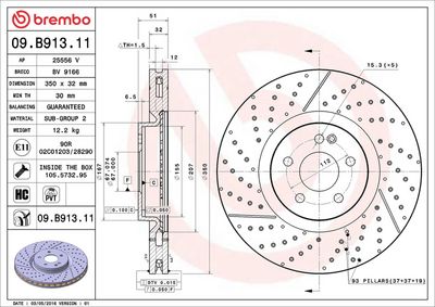 Тормозной диск BREMBO 09.B913.11