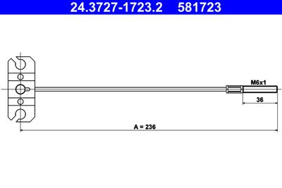 Тросик, cтояночный тормоз ATE 24.3727-1723.2